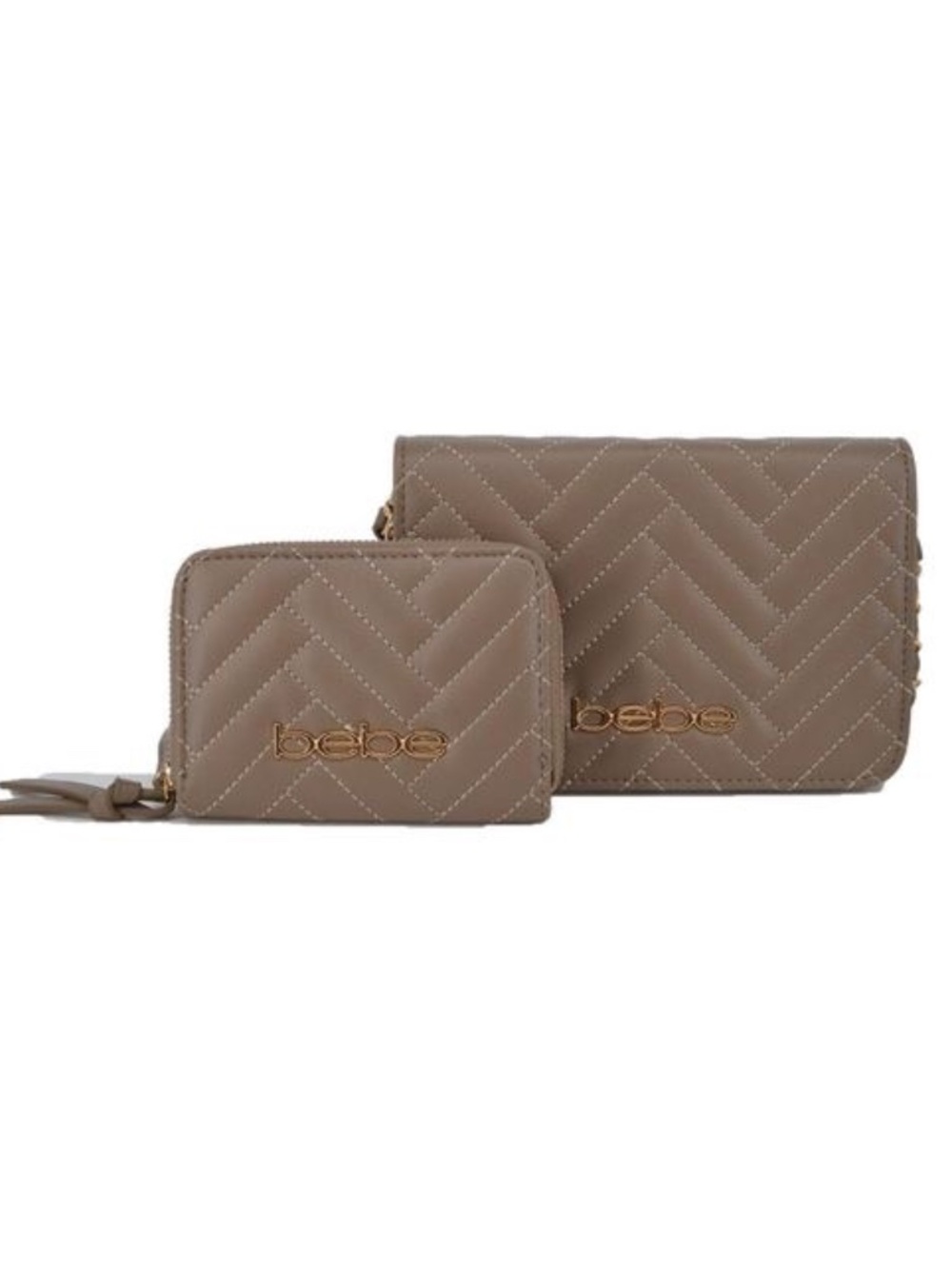 Bebe Sophia Mini Crossbody Bag w/ Wallet- Taupe